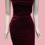 Velvet Burgundy Bodycon Dress – Ukay Ukay Sharjah