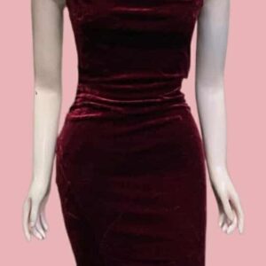 velvet burgundy bodycon dress – ukay ukay sharjah